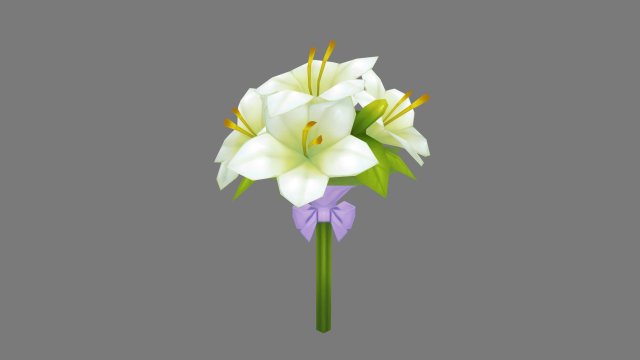 cartoon lily bouquet - carnation - holding flowers Model 3D .c4d .max .obj .3ds .fbx .stl .blend 