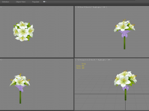 cartoon lily bouquet - carnation - holding flowers Model 3D