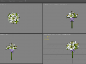 cartoon lily bouquet - carnation - holding flowers Model 3D