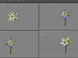 cartoon lily bouquet - carnation - holding flowers 3D Model