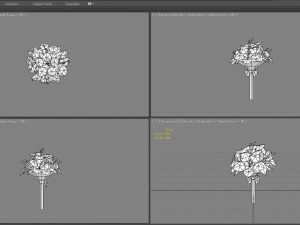 cartoon lily bouquet - carnation - holding flowers Model 3D