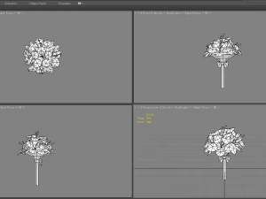 cartoon lily bouquet - carnation - holding flowers 3D Model