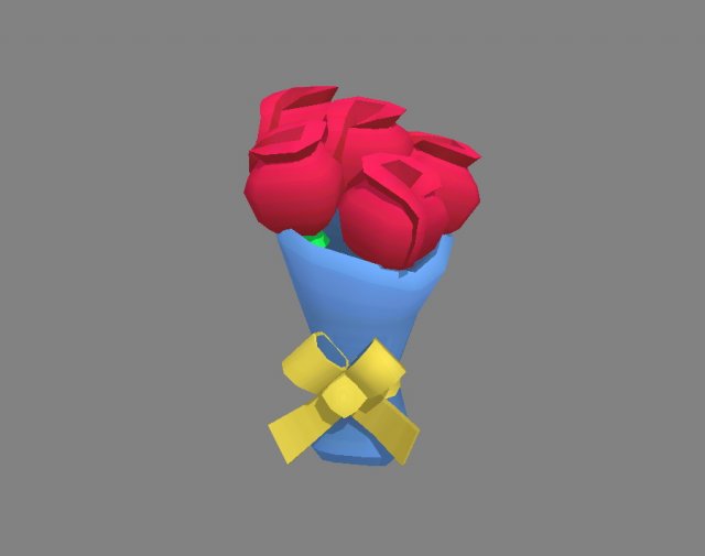 cartoon red rose bouquet 3D 模型 .c4d .max .obj .3ds .fbx .stl .blend 