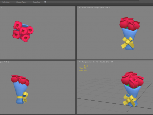 cartoon red rose bouquet 3D 模型