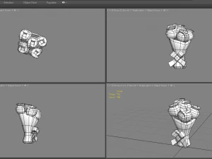 cartoon red rose bouquet 3D Model