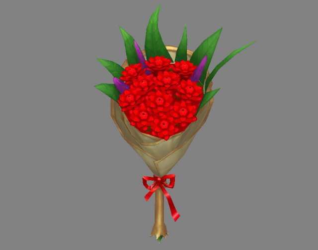 cartoon red flower bouquet 3D Модель .c4d .max .obj .3ds .fbx .stl .blend 