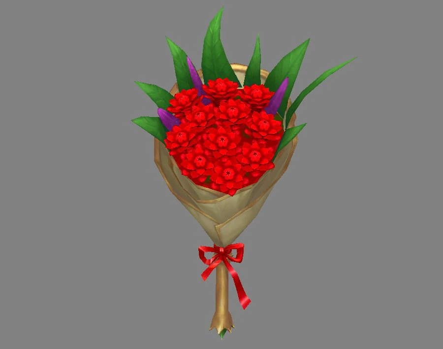 cartoon red flower bouquet 3D Model .c4d .max .obj .3ds .fbx .stl .blend 