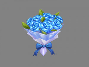 a bouquet of blue roses Modèle 3D