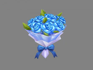 a bouquet of blue roses 3D Model