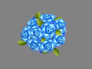 a bouquet of blue roses 3D Model