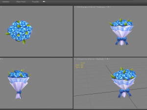 a bouquet of blue roses 3D Model