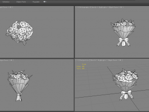 a bouquet of blue roses 3D Model