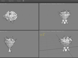 a bouquet of blue roses 3D Model
