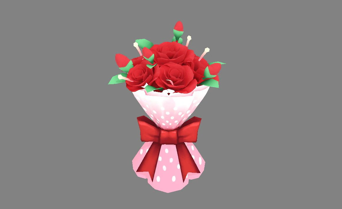 cartoon valentine day roses 3D Model .c4d .max .obj .3ds .fbx .stl .blend
