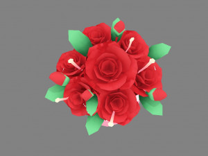 cartoon valentine day roses Modelo 3D