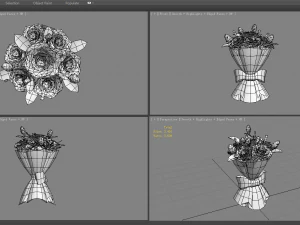 cartoon valentine day roses 3D Model