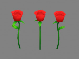 cartoon rose Modelo 3D