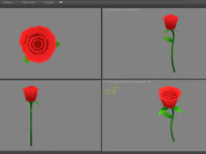 cartoon rose 3D Model