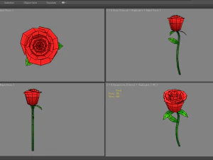 cartoon rose 3D Model