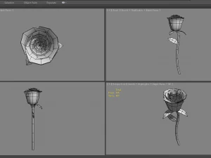 cartoon rose 3D Model