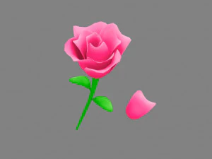 bunga kartun Model 3D