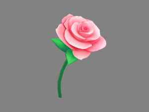 rosas de desenhos animados para o dia dos namorados Modelo 3D