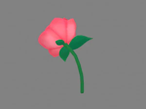 cartoon roses for valentine 3D Model