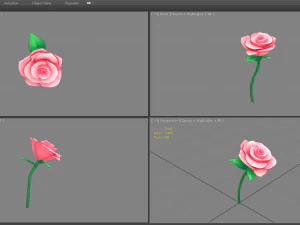 cartoon roses for valentine 3D Model