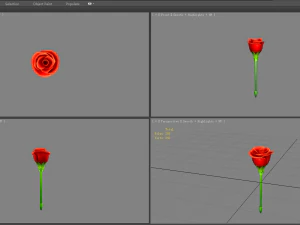 cartoon red rose flower 3D Model