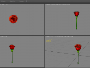 cartoon red rose flower 3D Модель