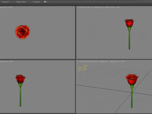 cartoon red rose flower 3D Model