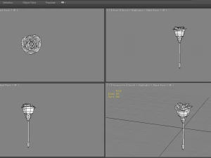 cartoon red rose flower 3D Model