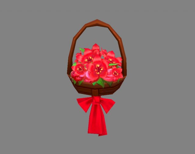 cartoon flower basket 3D मॉडल .c4d .max .obj .3ds .fbx .stl .blend 