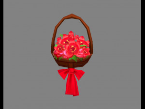 cartoon flower basket 3D Model