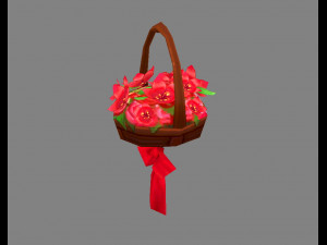 cartoon flower basket 3D मॉडल