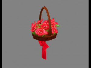 cartoon flower basket 3D Model
