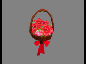 cartoon flower basket 3D मॉडल