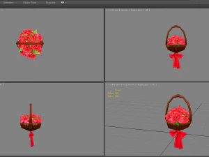 cartoon flower basket 3D Model