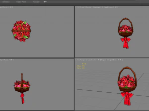 cartoon flower basket 3D Model