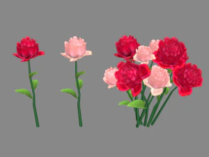 장미 한 송이 3D 모델