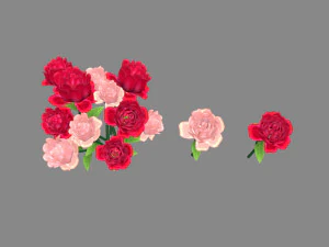 a bunch of roses 3D Model