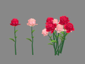 a bunch of roses 3D Model
