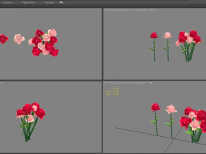 a bunch of roses 3D Model