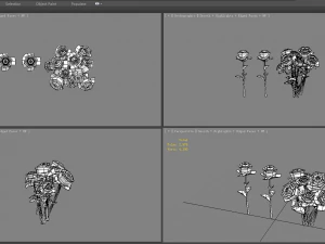 a bunch of roses 3D Model