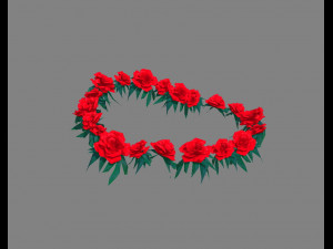 cartoon rose flower wreath - love heart 3D 모델