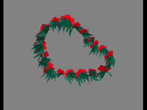 cartoon rose flower wreath - love heart 3D 모델