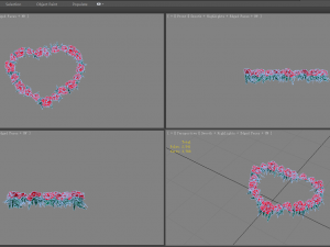cartoon rose flower wreath - love heart 3D 모델