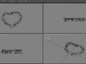 cartoon rose flower wreath - love heart 3D 모델