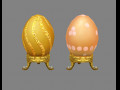 cartoon lucky golden eggs - easter eggs - broken eggs 3D Models