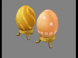 cartoon lucky golden eggs - easter eggs - broken eggs 3Dモデル